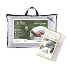 Travesseiro Basic Queen + Capa 100% Algodão com Zíper - DUNLOPILLO