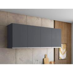 Armário de Cozinha Aéreo Andréia 150cm Cinza - AJL Móveis