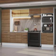 Armário de Cozinha Completa 330cm Branco/Rustic Stella Madesa 07