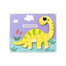 Quebra-cabeça de madeira Montessori Dinossauro para crianças