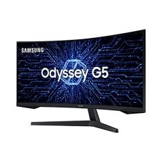 Monitor Gamer Curvo Samsung Odyssey 34’’, Ultra WQHD, 165Hz, 1ms, tela ultrawide, HDMI, Display Port, Freesync Premium, preto, série G5