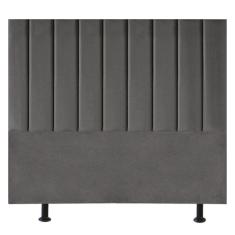 Cabeceira Estofada Cama Box King 195 Cm Maisa Linho cinza