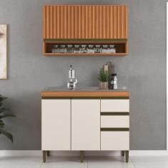 Cozinha Modulada 2 Peças Cecilia J Carvalho, Freijo/Off White
