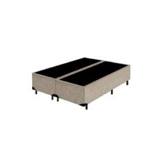 Base Box Queen Bipartido Blindado Suede Bege - Imperium do Sono