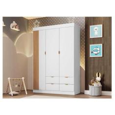 Guarda Roupa Infantil Ambiente Ayla 3 Portas Branco Acetinado - Phoeni