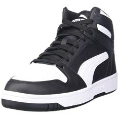 PUMA Tênis masculino Rebound Layup, Preto/branco, 42