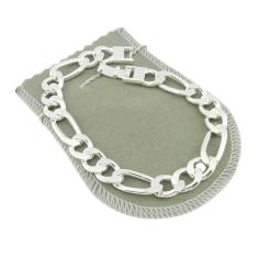 Pulseira Masculina 20Cm 1Cm Largura Folheada Prata Pl115