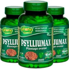 Kit 3 Psyllium Unilife Psylliumax 60 Cápsulas