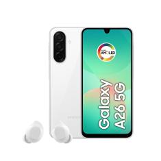 Smartphone Samsung Galaxy A26 5G Tela 6.7" 256GB Câmera Tripla 50MP Branco + Galaxy Buds Core Branco