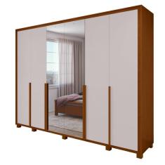 Guarda Roupa Casal Easy Space Imperatori 2023 6 Portas MDF Frassino-Off White Móveis Lopas