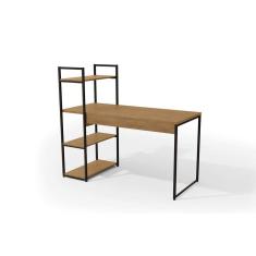 Mesa de Escritório Kappesberg Industrial LI010 Cor Freijo/Preto