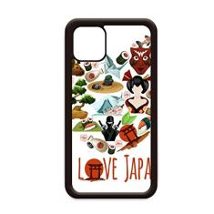 Capa I Love Japan Sushi Illustration para iPhone 12 Pro Max para Apple Mini Mobile Case Shell