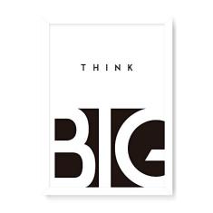 Arte Maníacos Quadro Decorativo Think Big - 23x16,25cm (Moldura caixa em laca branca)