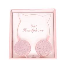 FONE DE OUVIDO ARCO DE GATINHO C/MIC C/FIO YLFS-22 ROSA