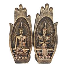 Mão Budista Com Buda Hindu 20 cm Resina + Incenso