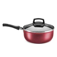 MTA - Panela em Alumínio Antiaderente com Tampa de Vidro, Capacidade de 1,4L, nº 16, Cor Cereja, Linha Supra.