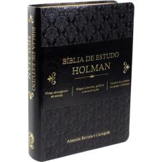 Bíblia De Estudo Holman Luxo Preta Com Estojo