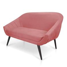 Namoradeira Giovana 02 Lugares Suede de Ferro Rose