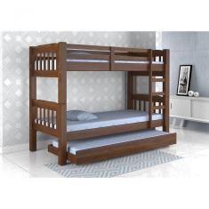 Beliche Em Madeira Maciça Italia Com Cama Auxiliar Castanho