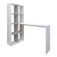Escrivaninha/mesa Office com Estante Lateral Multimóveis Fg2561 Branca/lacca Fumê