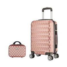 Kit Mala de Viagem PP Bordo C/ Zíper Expansível e Frasqueira Em ABS - 