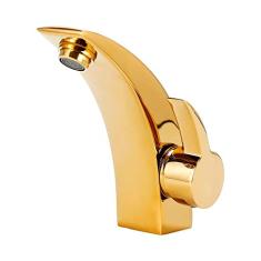 Pingoo.casa, Torneira Banheiro Misturador Monocomando Baixa Meriti - Dourado