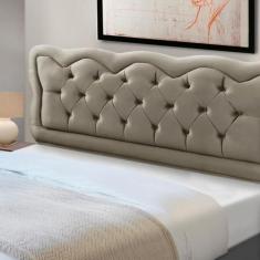 Cabeceira de Cama Box Madeira Estofada Casal Sofia - D'Julia, Capuccin