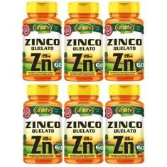 Kit Com 6 - Zinco Quelato Zn 60 Cápsulas 28Mg Unilife