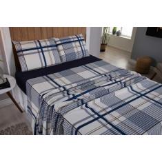 Jogo De lençol Queen 4 peças 200 Fios percal Estampado - Bela Casa Sho