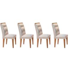 Cadeira Sala de Jantar Imperatriz Kit 4 Un Imbuia/Veludo Creme - Rufat