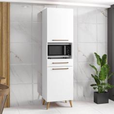 Paneleiro para Microondas 2 Portas 1 Gaveta 2 Prateleiras Favorita Branco Lacca