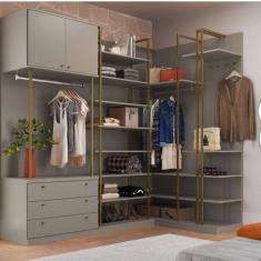 Módulo Prateleiras Guarda Roupa Closet Modulado Níquel