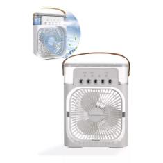Ventilador Portátil Com Led E Umidificador De Ar: Frescor E Iluminação