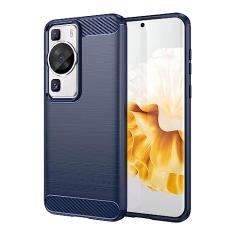 Capa de celular para Huawei P60, fibra de carbono refinada, anti-queda, anti-impressões digitais, proteção total