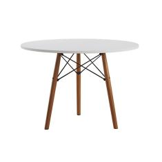 Mesa Eames Eiffel Redonda Isabella Tampo Mdp 90cm 3 Pés em Madeira Branco