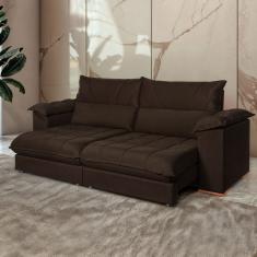 Sofá Retrátil e Reclinável 4 Lugares 290cm Italia Marrom