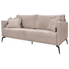 Sofa Sala De Estar Liv 2 Lugares Pes Aço Linho 232 Areia Ezz - Milani 