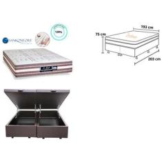 Conjunto Cama Box Baú Casal King + Colchão Molas Sankonfort Le Griff 1