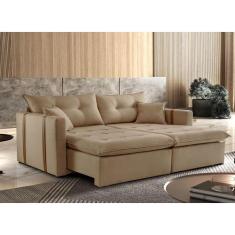 Sofa Cama e Reclinavel Lisboa 1,80m 03 Lugares Mola Ensacada Txr, Linh