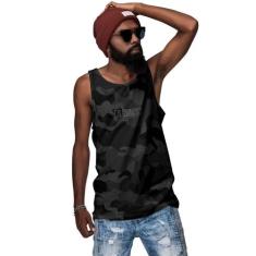 Camiseta Regata Style Militar Camuflada Exército Street Wear - Di Nuev