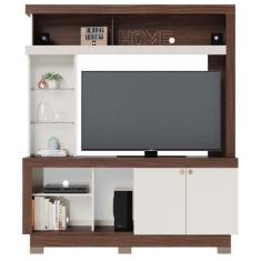 Estante Home Theater Valença Nogueira Real Off White - Colibri - COLIB