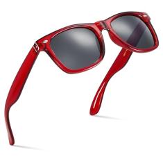 Retro Rewind Óculos de sol espelhados coloridos neon anos 80 com armação translúcida para homens e mulheres, Vermelho translúcido | fumê, One size fits most