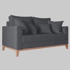 Sofá 2 Lugares Benny Base Pés Madeira Em Linho Cotton