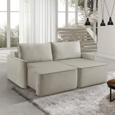 Sofá Retrátil 220cm 4 Lugares Moon 2321 Estofart Creme