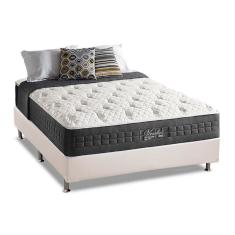 Cama Box Casal Completa 138x188 MasterPocket Versalhes Molas Ensacadas Courano White Anjos