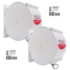 Kit de 2 Varal de Parede Seca Fácil Trevisan 30 metros Branco