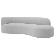 Divã Recamier Orgânico Tokyo 160cm Lado Direito Linho - Amarena Móveis Cor Cinza Claro