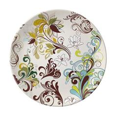 Plantas de flores coloridas Placa decorativa de porcelana Salver Prato de jantar