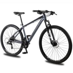Bicicleta aro 29 KRW Alumínio 24 Vel Shimano Alivio Freio Hidráulico Suspensão C/ Trava de ombro e Cassete KR12