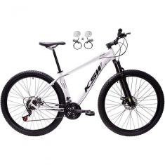 Bicicleta Aro 29 Ksw Xlt 24v Freios Disco Hidráulicos Garfo Suspensão - Branco Tam.19